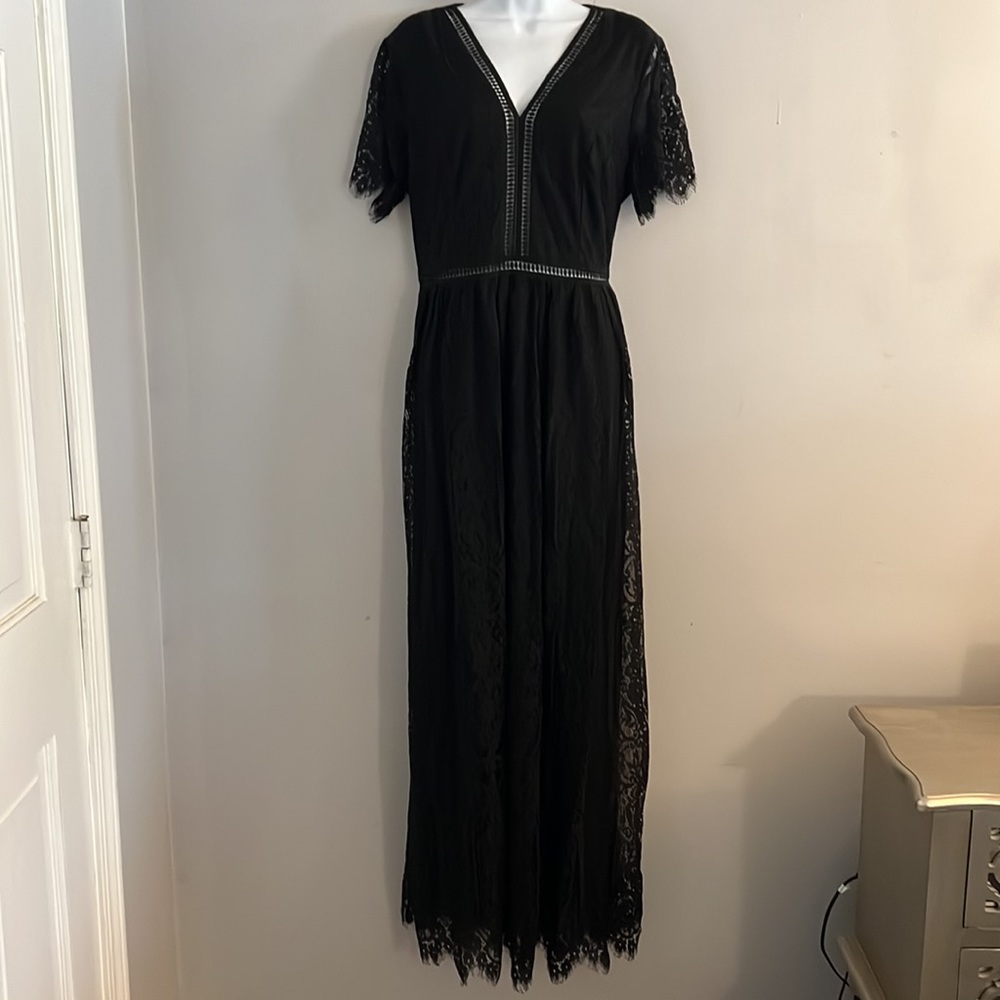 MEROKETTY black lace cut out dress NWT